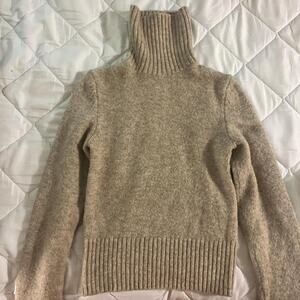 Sexy beige turtleneck sweater